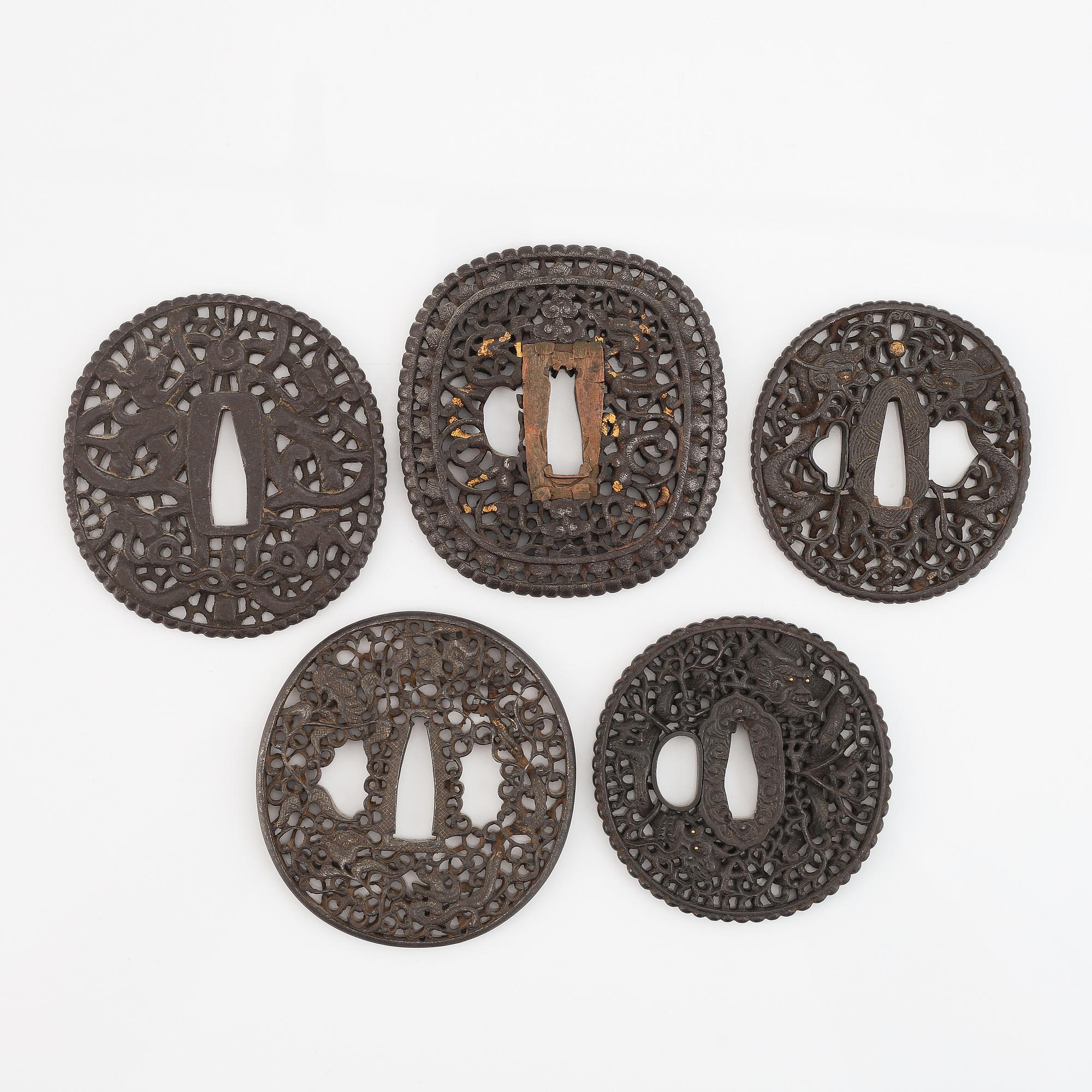 Tsuba, 5 st, Kina/Japan.