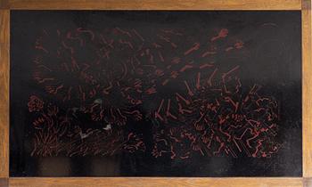 A coffee table with enamel table top by Bror Marklund, Sweden, 1970's.