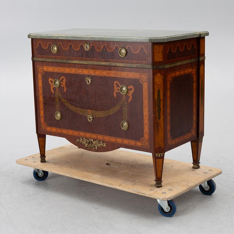 A Gustavian style chest of drawers, 20th century.