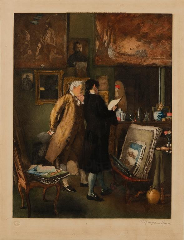 PRINTED AQUATINT, signed P. Hampden Hart, The Museum Galleries, London 1924 .