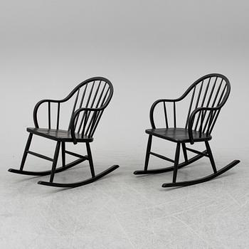 A PAIR OF ROCKING CHAIRS EDSBYVERKEN, second half of the 20th century.