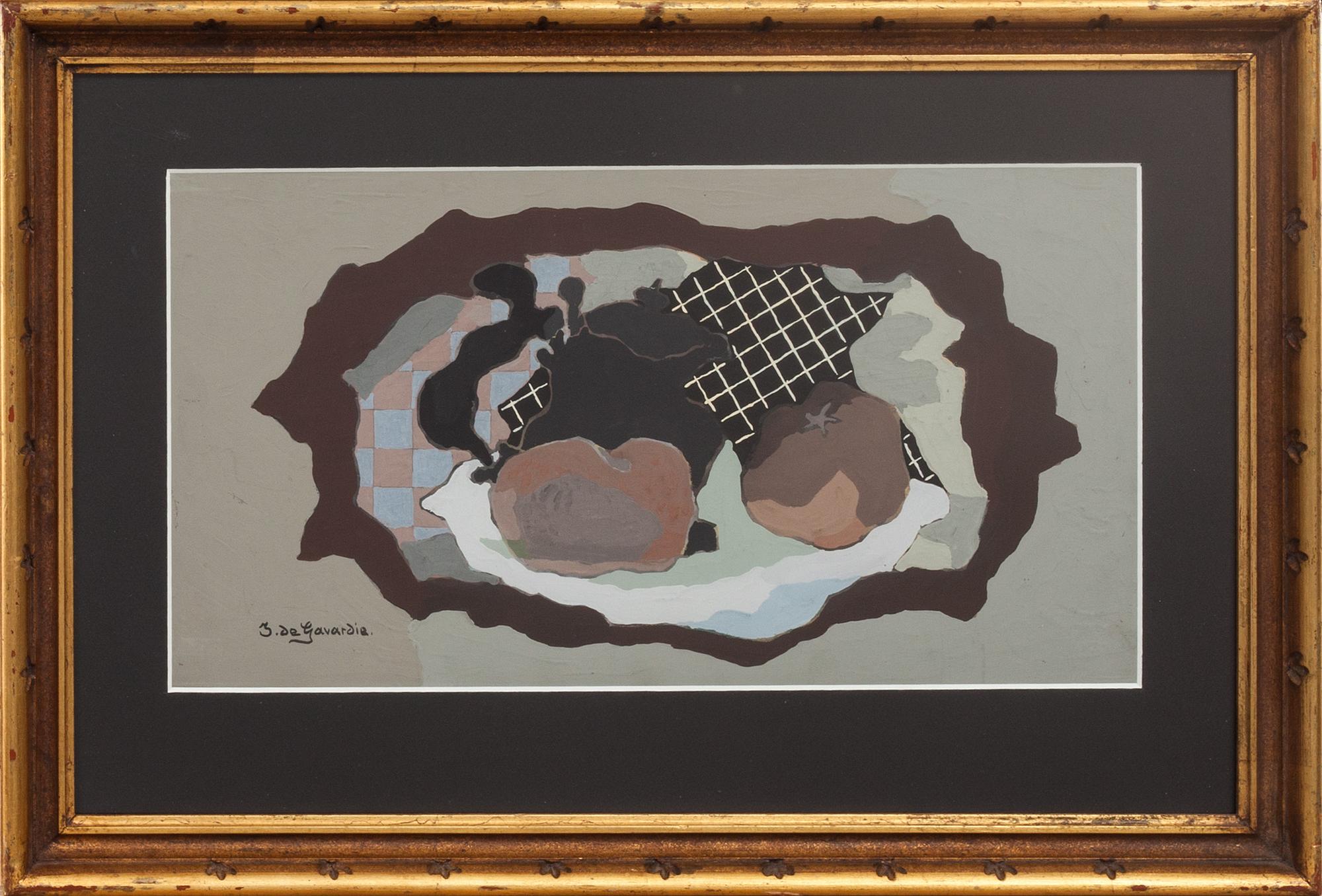 JEAN DE GAVARDIE, gouache på pannå, signerad.