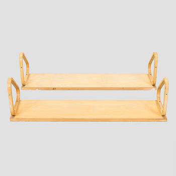 Alvar Aalto, two '112B' shelves, Artek, late 20th century.