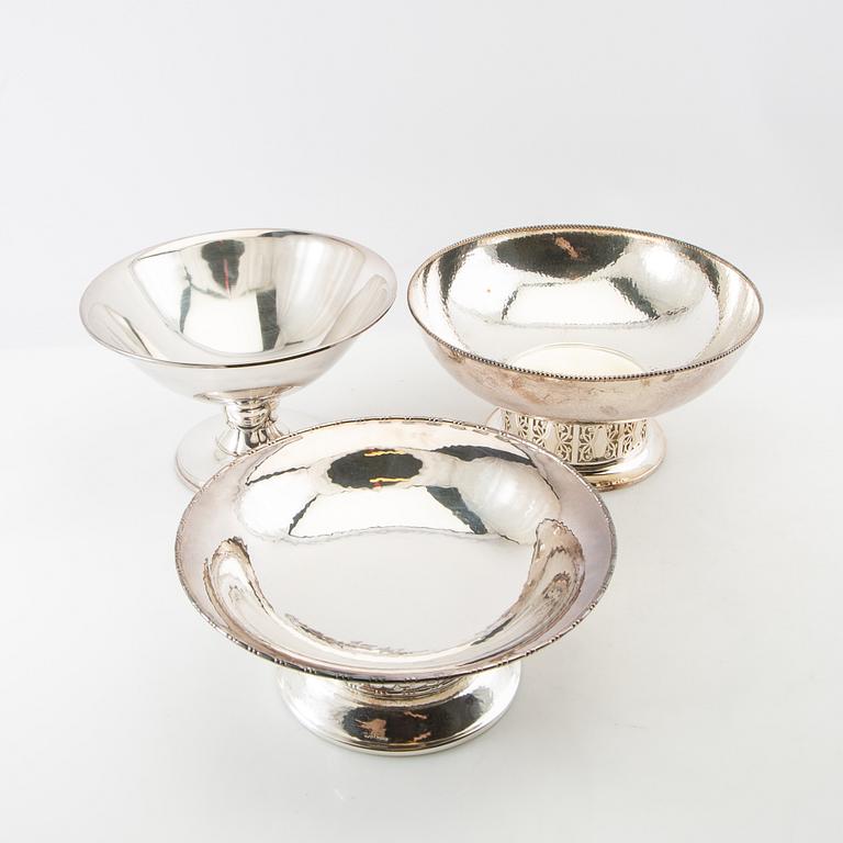 Bowls 3 pcs of silver plate, including GAB, first half of the 20th century.