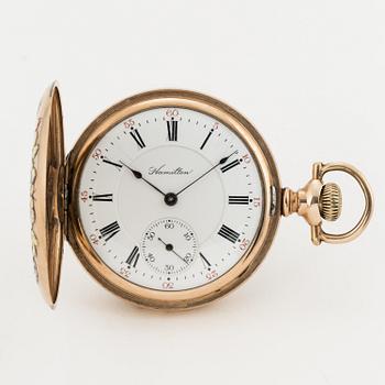 HAMILTON, pocket watch, hunter, 50,5 mm.