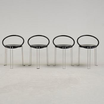 STOLAR, 4 st, "Oblado", design Börje Lindau, Blå Station Åhus. Modern tillverkning.