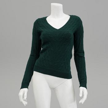 Two pair of wooland cashmere sweaters by Ralph Lauren.