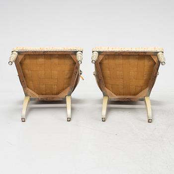 A pair of late Gustavian style armchairs, second half of the 19th century.