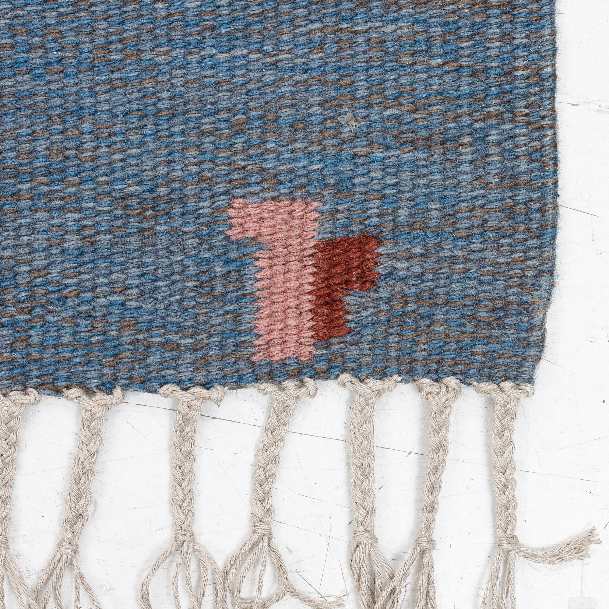 Erik Lundberg, rug, flat weave, "Coral", approx. 240 x 170 cm, Vävaregården Eringsboda, signed V.