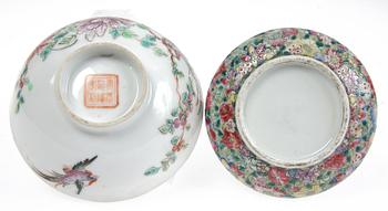 VAS samt SKÅL porslin, Kina, 1800/1900-tal.