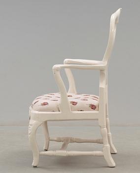 KARMSTOL. Stockholmsarbete, 1700-talets andra hälft. Rokoko.