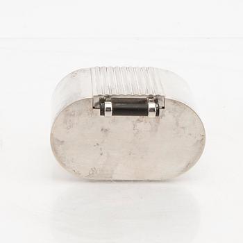 A Swedish 20th century  sterling silver box mark of Lars Håkansson Uppsala 1988, weight 196 grams book included.
