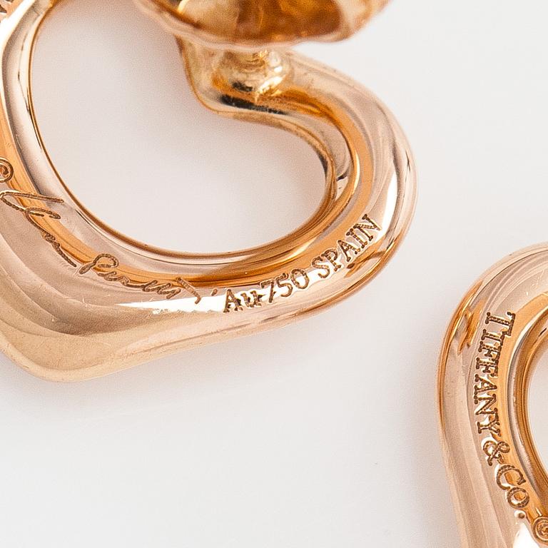 Tiffany & Co, Elsa Peretti, a pair of 18K gold 'Open Heart' earrings.