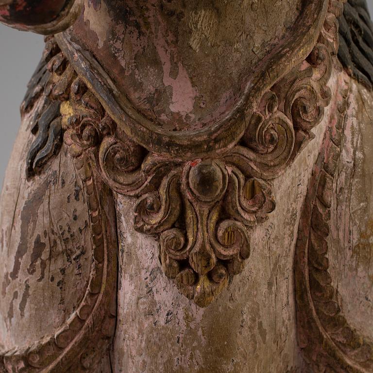 A wooden mythical beast, Southeast Asia, early 20th Century.