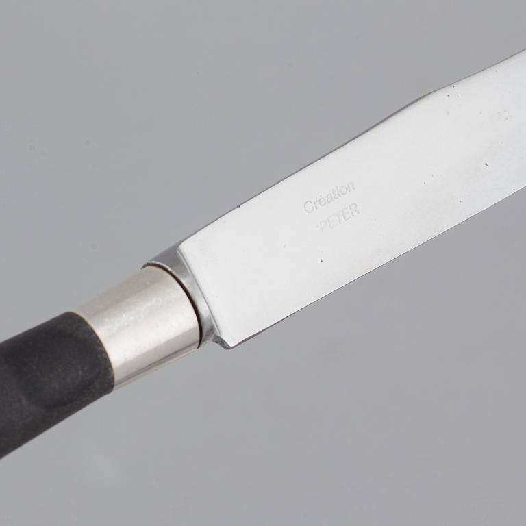 99 pieces of silvered metal cutlery, "Creation Peter", second half of the 20th century.