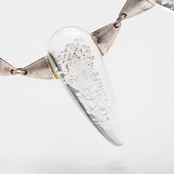 Björn Weckström, "Jibo", a serling silver and acrylic necklace, limited edition 29/50. Lapponia 2008.