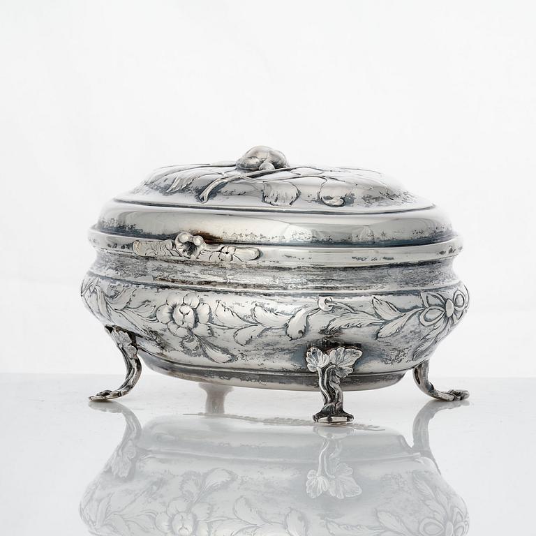 A Baltic Rococo silver casket, mark of Friedrich Bernhard Alberts, Riga 1763-1778.