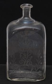 BRÄNNVINSFLASKA. Glas.