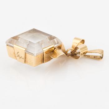 Pendant, Engelbert, Stigbert, 18K gold with rock crystal.