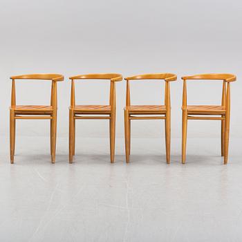 Jack Ränge, "Carmen", four beech and teak chairs, Gemla, Diö, 1950's/60's.