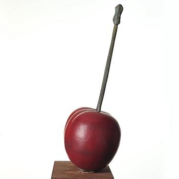 HANS HEDBERG, a faience sculpture of cherries with stalks of bronze, Biot, France.