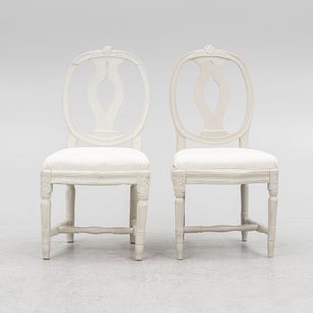 A pair of Gustavian chairs, late 18th century.