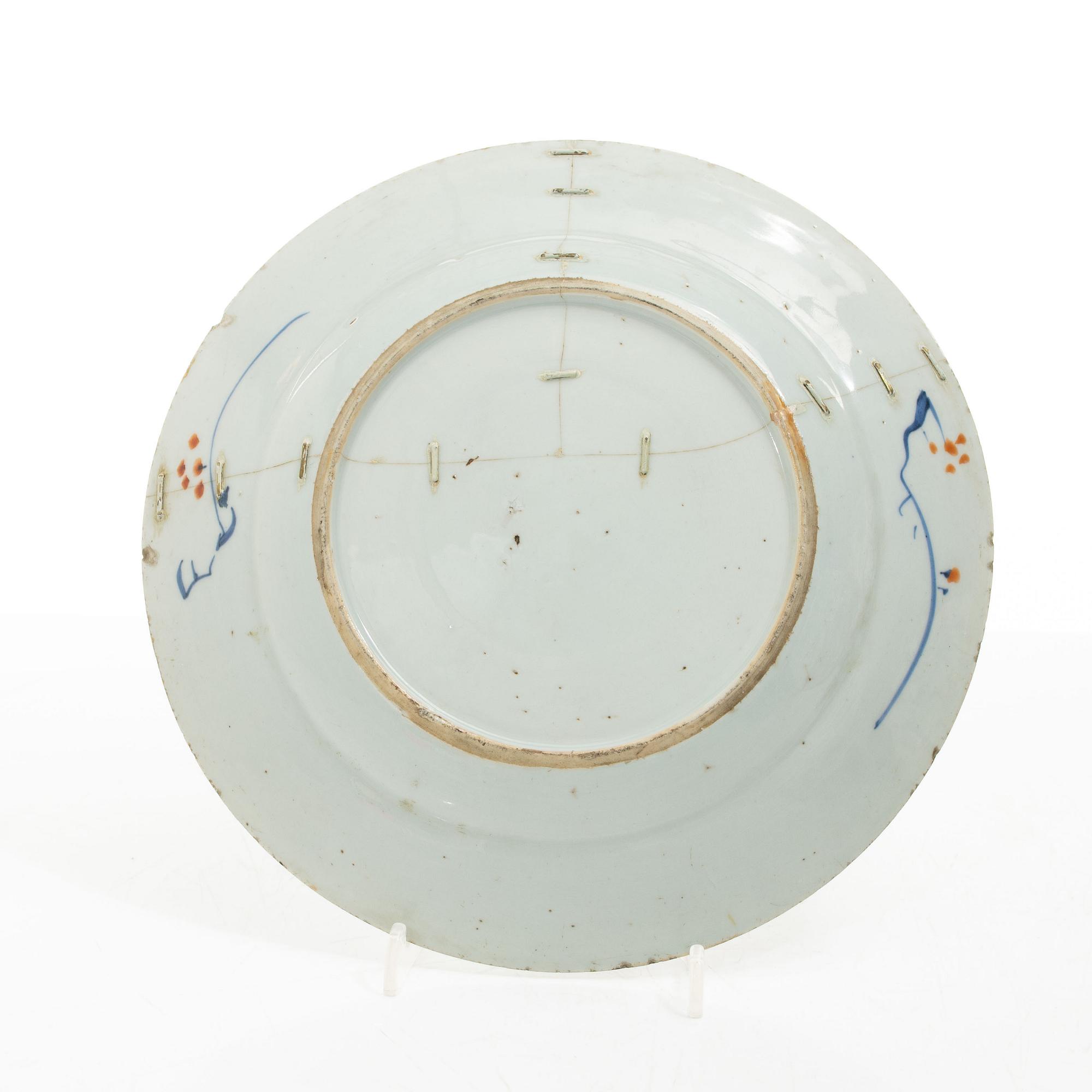 Tallrikar, fyra stycken, porslin, Kina, Qingdynastin, 1700-tal.