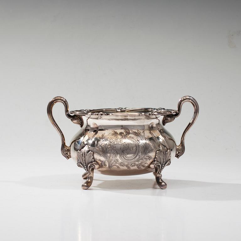 KAFFESERVIS, 3 delar, silver, Auran Kultasepät, Åbo 1915-1916. Tot. vikt ca 1290 g.