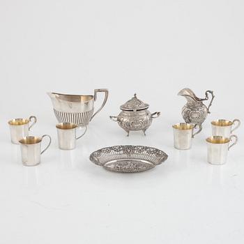 A set of ten silver pieces, including CG Hallberg, Stockholm 1955.