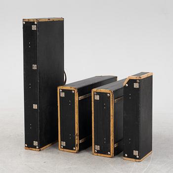 A set of four suitcases, Karl Baisch Autokofferfabrik Stuttgart, Germany, 1930's/1940's.