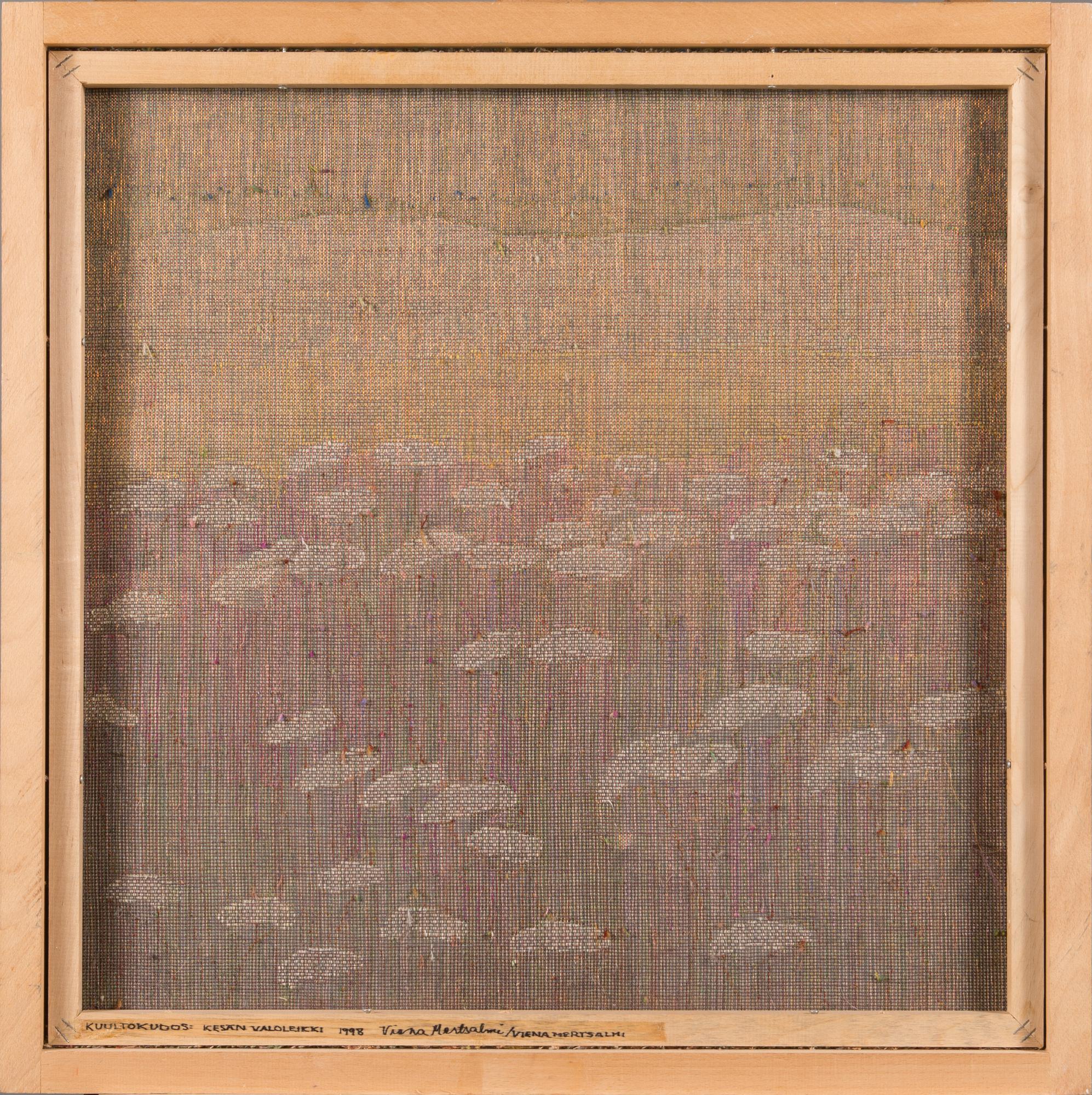 Viena Mertasalmi, translucent weaving, signed Viena Mertsalmi 1998.