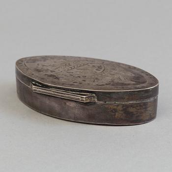 A 1820s silver snuff box by N I Hagman, Sundsvall, Sweden.