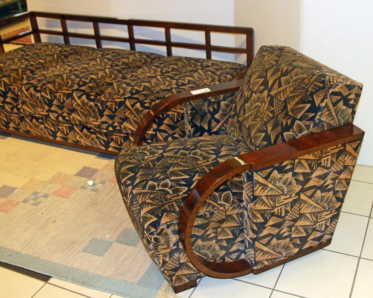 SOFFA samt FÅTÖLJ, Art deco, 1900-talets först hälft.