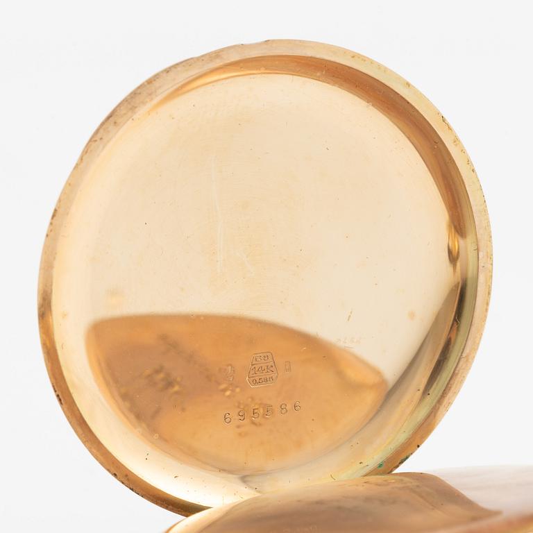 Pocket watch, 14K gold, 50.5 mm.
