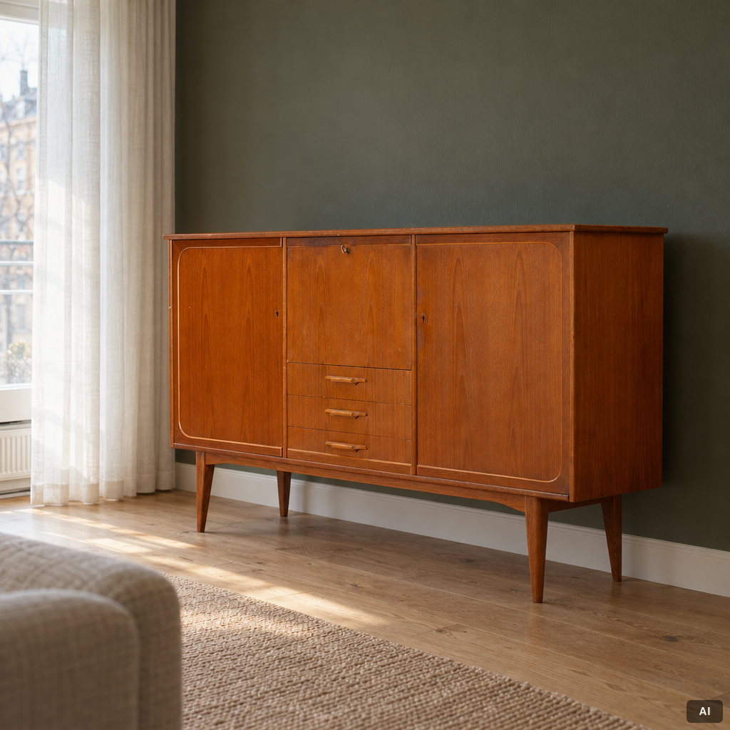 Sideboard, teak, 20th century.