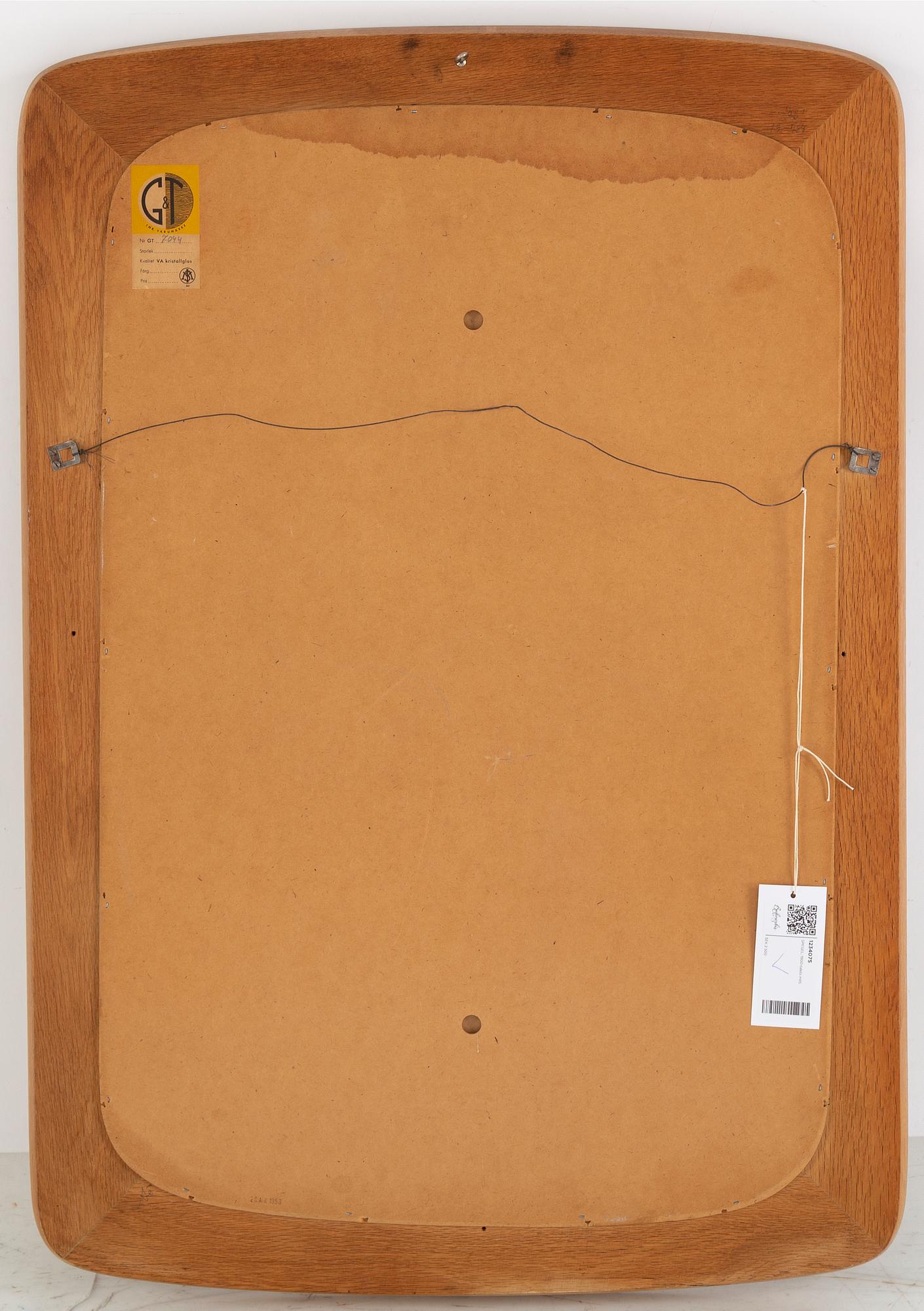 ÅKE FRIBYTER, spegel, Glas & Trä, Hovmantorp, svensk möbelindustri. 1950-60-tal.