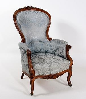 FÅTÖLJ, nyrokoko, 1800-talets senare hälft.
