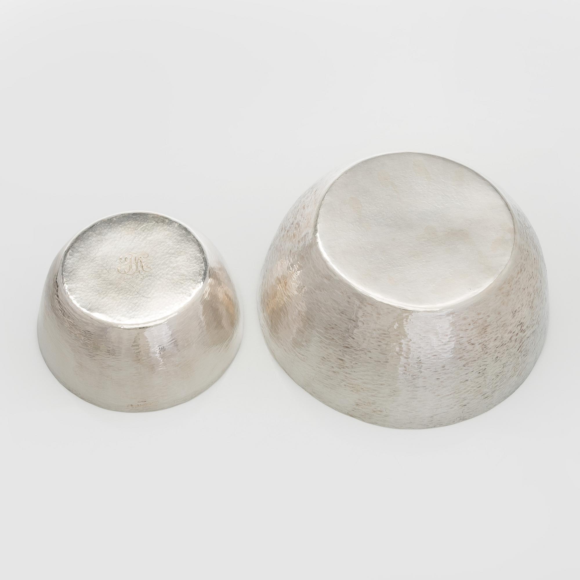 Tapio Wirkkala, A set of five silver bowls, Kultakeskus, Hämeenlinna 1970, 1971, 1978, 1979 and 2006.