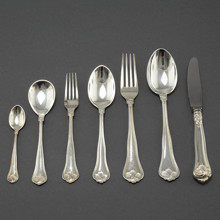A set of silverware of 66 pcs with Swedish import markings.