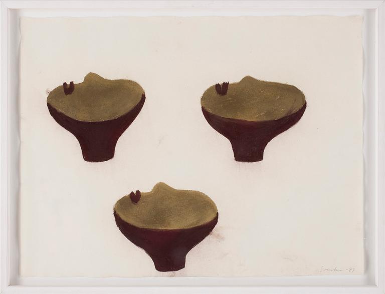 ANNIKA SVENBRO, pastellkrita och kol på papper, signerad och daterad -87.