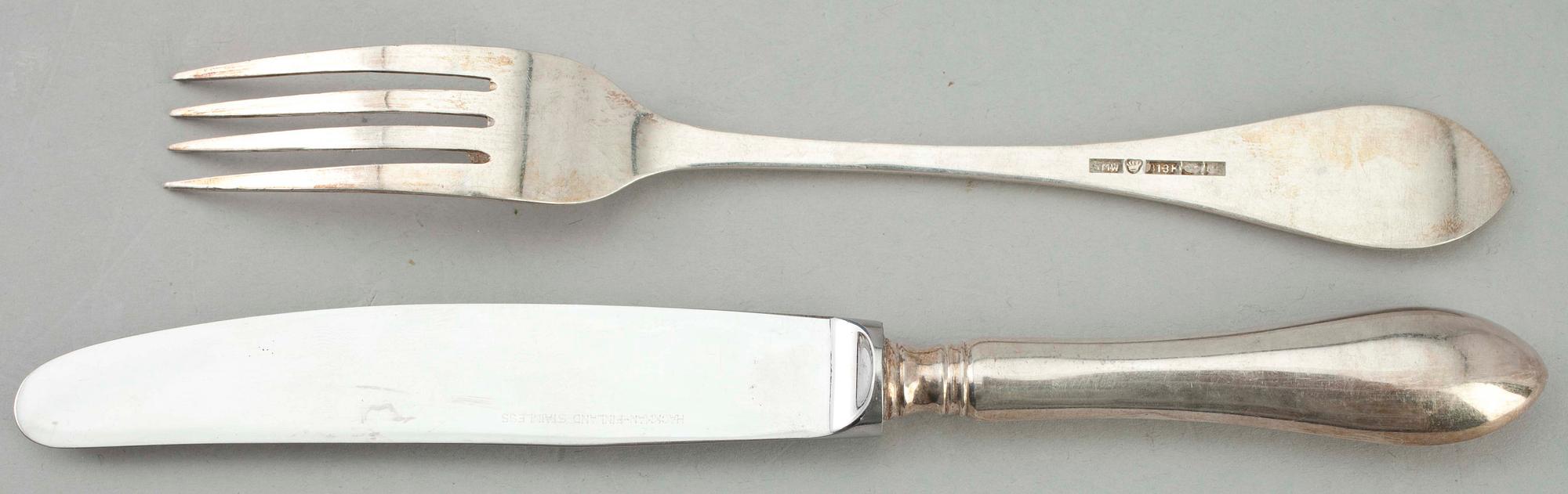 BESTICK 12 st, silver, Samuel Westerlund (1891-1913) Borgå 1926.