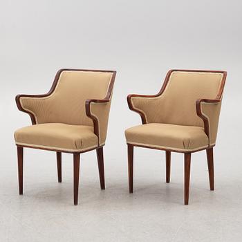 A pair of Swedish Modern armchairs, 1940's/50's.