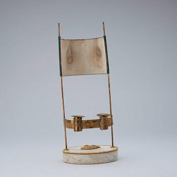 LÄSLAMPA, för två ljus. Sengustaviansk, 1800-talets början.