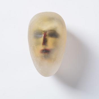 Bertil Vallien, a unique sand casted 'Head' glass sculpture, Kosta Boda, Sweden.