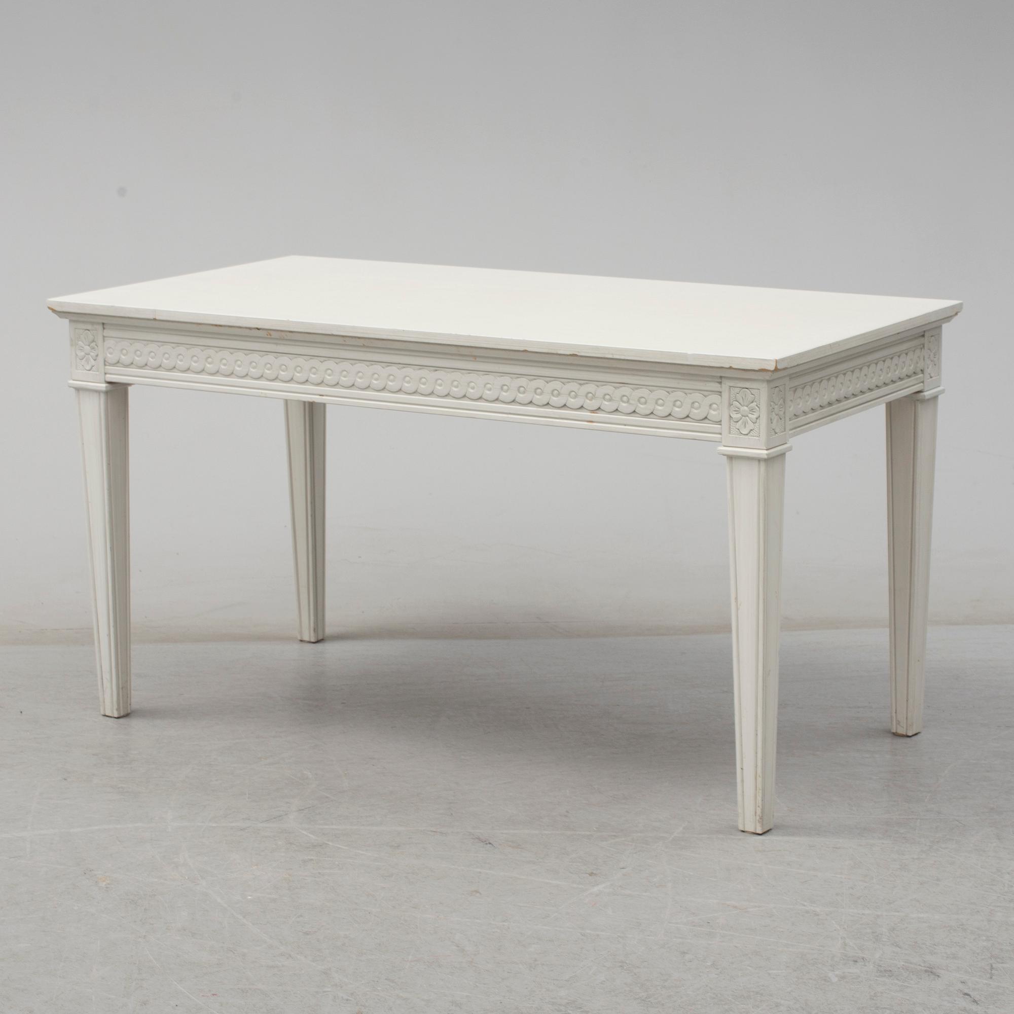 A 21st century Gustavian style coffee table.