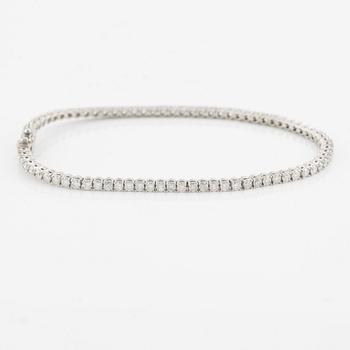 Tennis bracelet, 18K white gold with brilliant-cut diamonds.