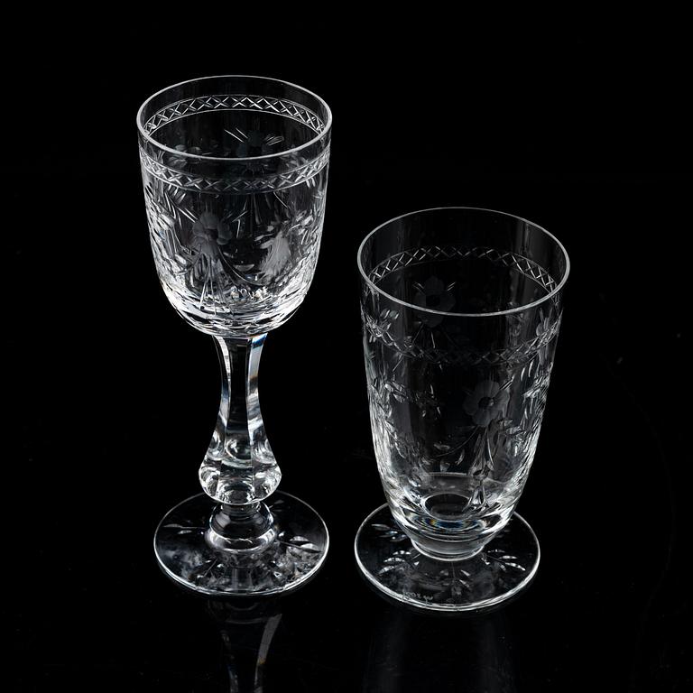A crystal glass service, 44 parts, 20th century.