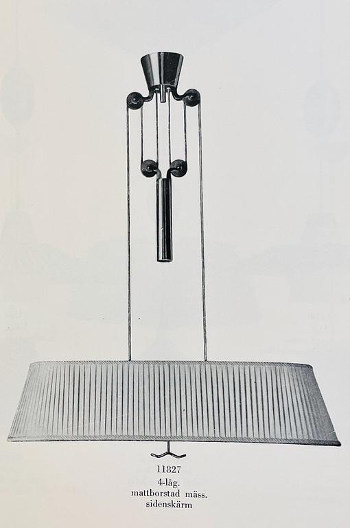 Harald Notini, a ceiling lamp, model '11827', Arvid Böhlmarks Lampfabrik, Sweden, 1940-50s.