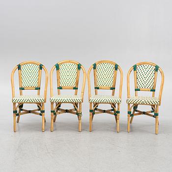 A set of four bistro chairs, late 20th century.