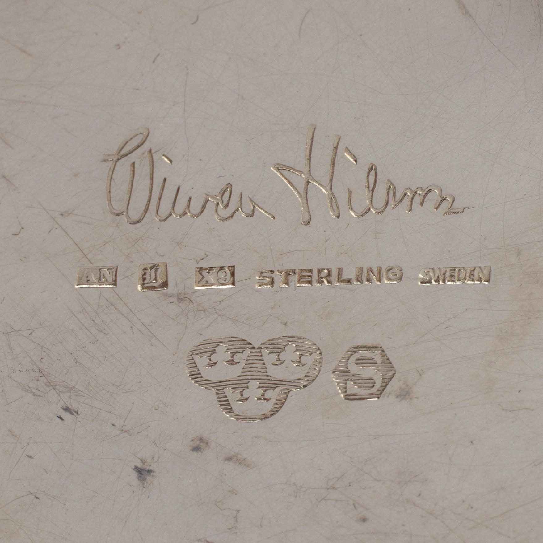 WIWEN NILSSON. Glasunderlägg, ett par, sterlingsilver, Lund 1972.